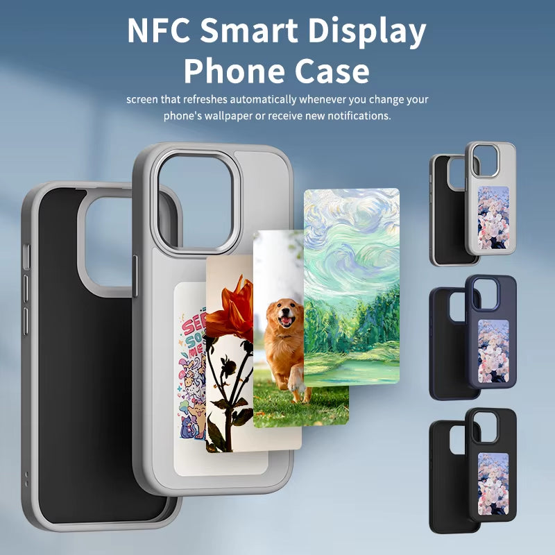 NFC DIY Picture Ink Phone Case for Iphone 16 15 14 13 Pro Max DIY Case Screen Phone Cover Cartoon Protection Funda Battery Free