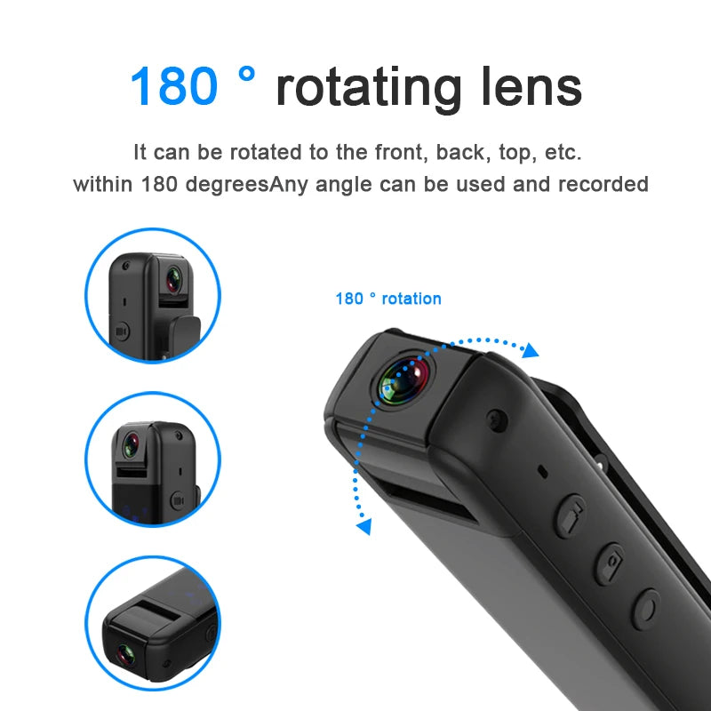 1080P HD Night Vision Mini WiFi Camera - Perfect for Sports, Outdoor Adventures, and Law Enforcement Recording