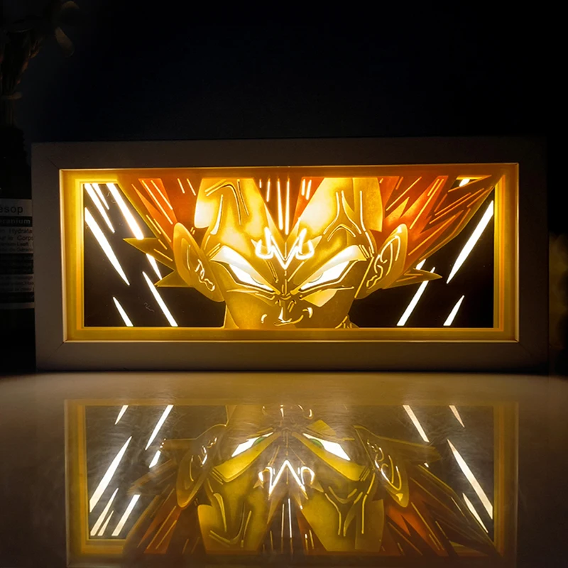 Dragon Ball Anime Series Paper-Cut Light Room Bedroom Night Light Remote Control Colorful Light Box Atmosphere Light