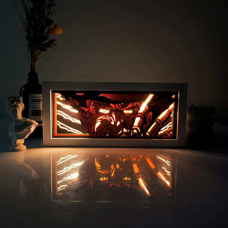 Dragon Ball Anime Series Paper-Cut Light Room Bedroom Night Light Remote Control Colorful Light Box Atmosphere Light