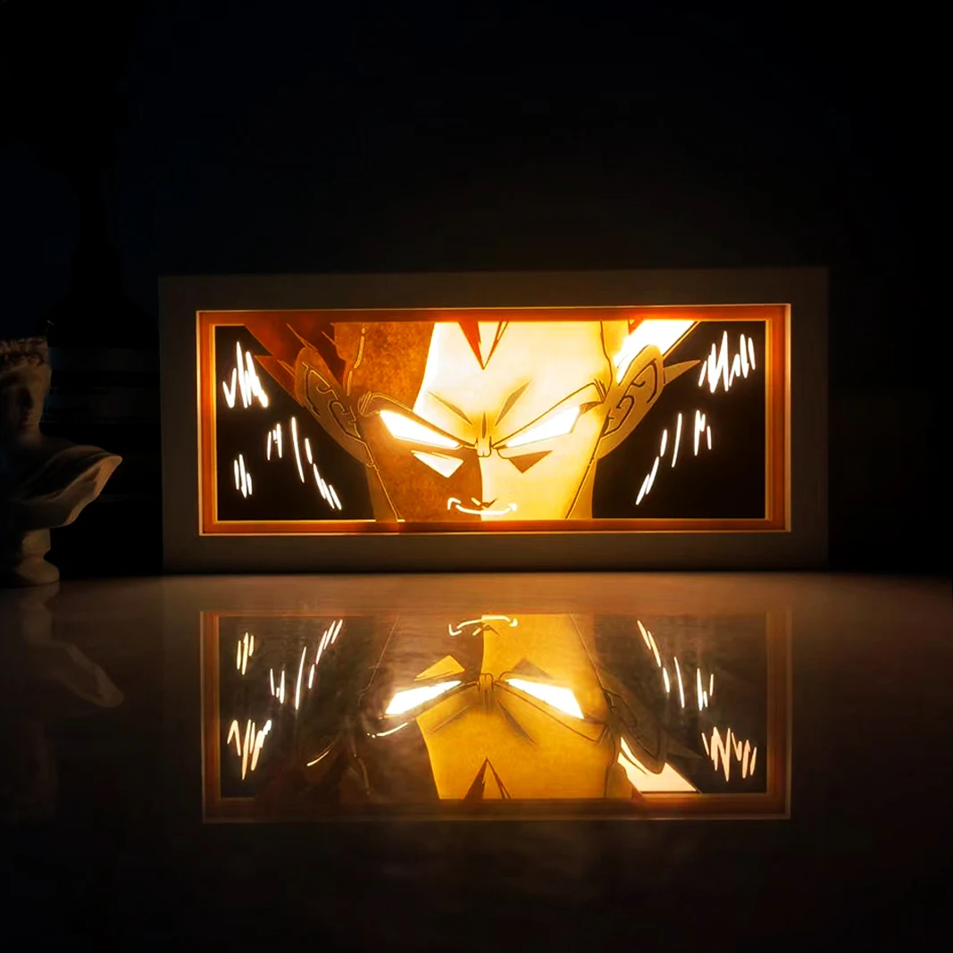 Dragon Ball Anime Series Paper-Cut Light Room Bedroom Night Light Remote Control Colorful Light Box Atmosphere Light