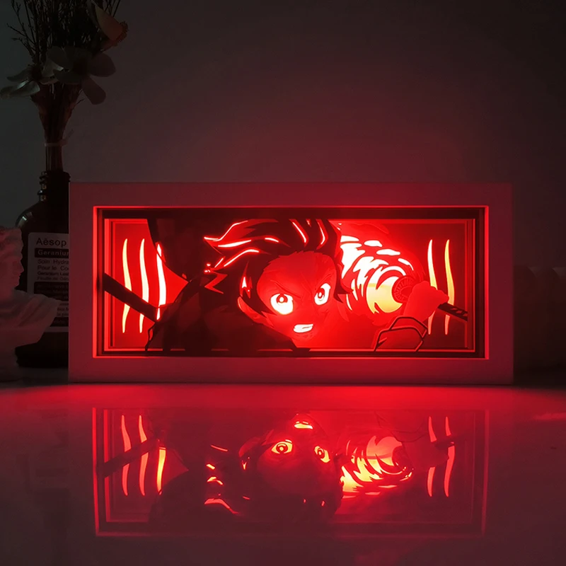 Dragon Ball Anime Series Paper-Cut Light Room Bedroom Night Light Remote Control Colorful Light Box Atmosphere Light