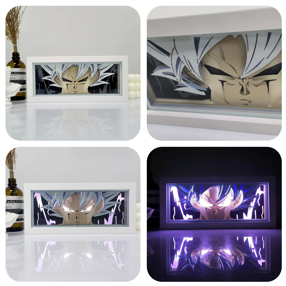 Dragon Ball Anime Series Paper-Cut Light Room Bedroom Night Light Remote Control Colorful Light Box Atmosphere Light