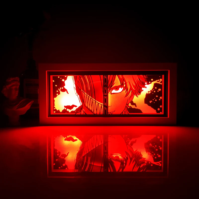 Dragon Ball Anime Series Paper-Cut Light Room Bedroom Night Light Remote Control Colorful Light Box Atmosphere Light