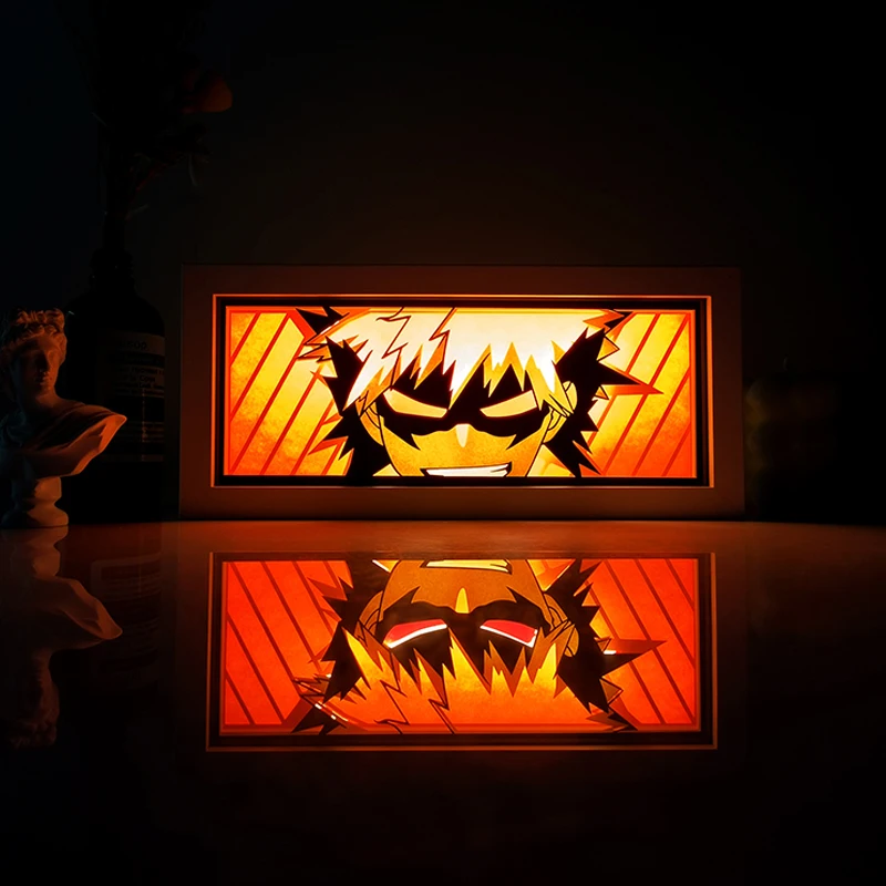 Dragon Ball Anime Series Paper-Cut Light Room Bedroom Night Light Remote Control Colorful Light Box Atmosphere Light