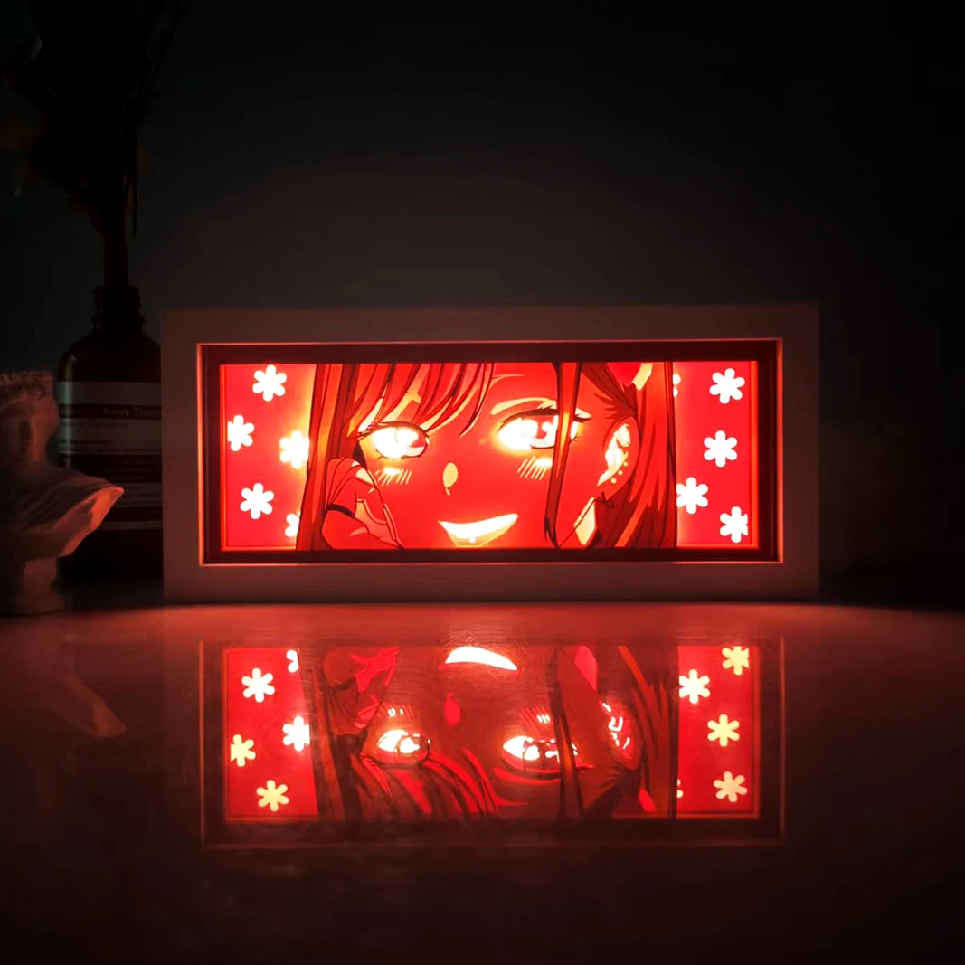 Dragon Ball Anime Series Paper-Cut Light Room Bedroom Night Light Remote Control Colorful Light Box Atmosphere Light