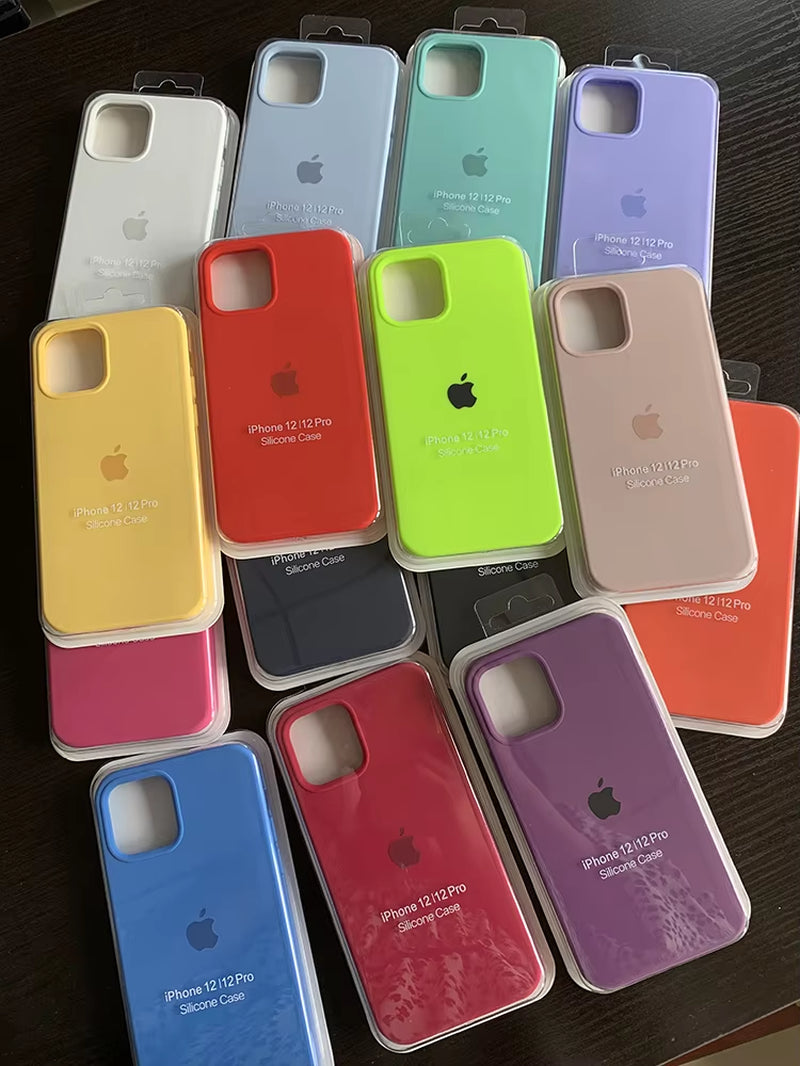 Original Liquid Silicone Phone Case for Iphone 16 15 14 11 12 13 Pro Max  Cases for Iphone 15 12 13 16 plus Full Logo Cover